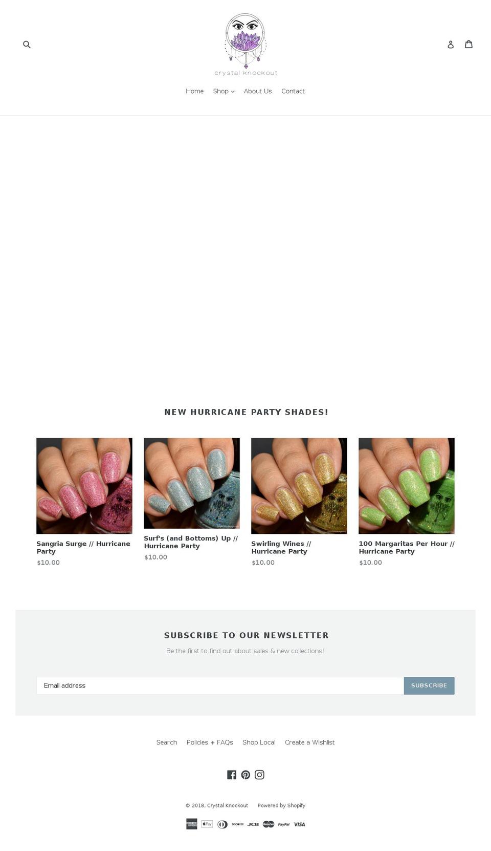 crystalknockout.com — Shopify storefront screenshot