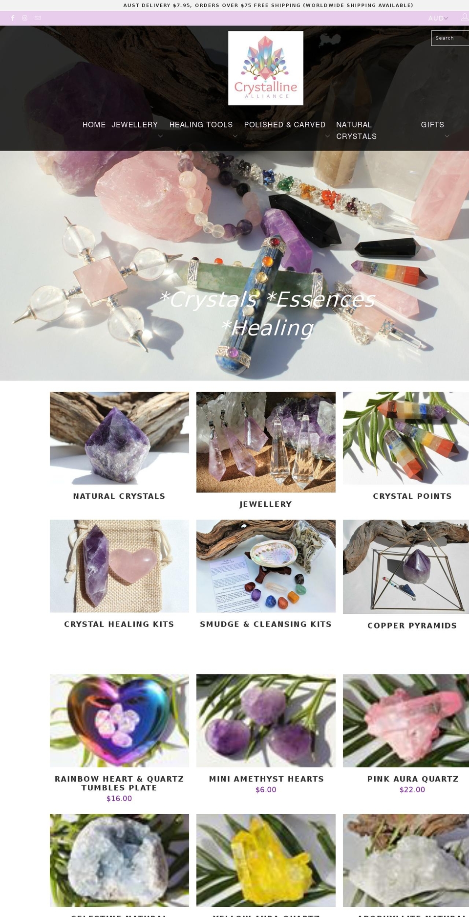 crystallinealliance.com — Shopify storefront screenshot
