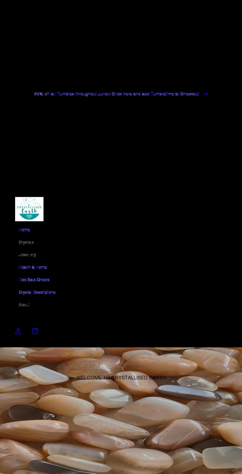 crystallisedearth.com shopify website screenshot