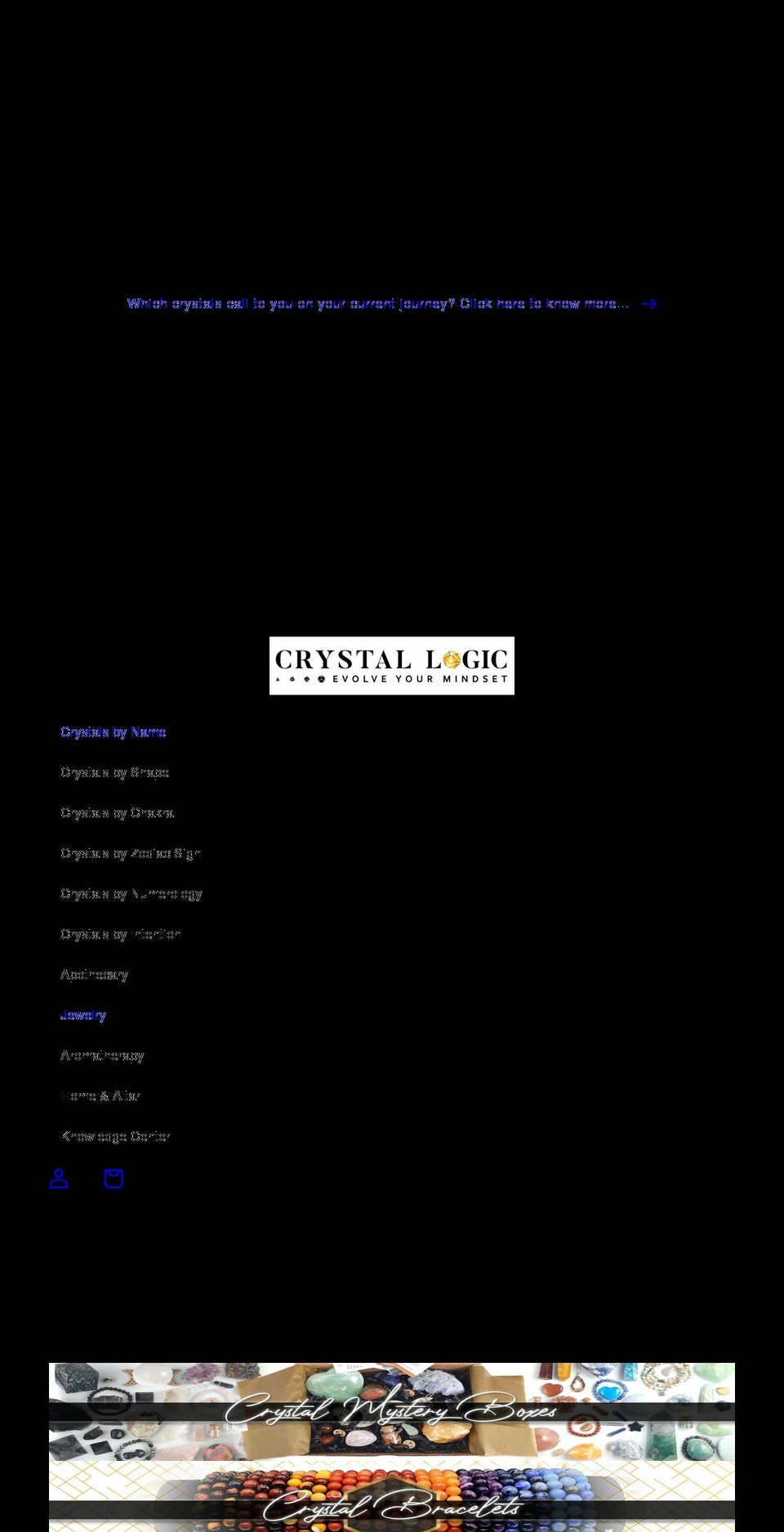 crystallogicshop.com shopify website screenshot