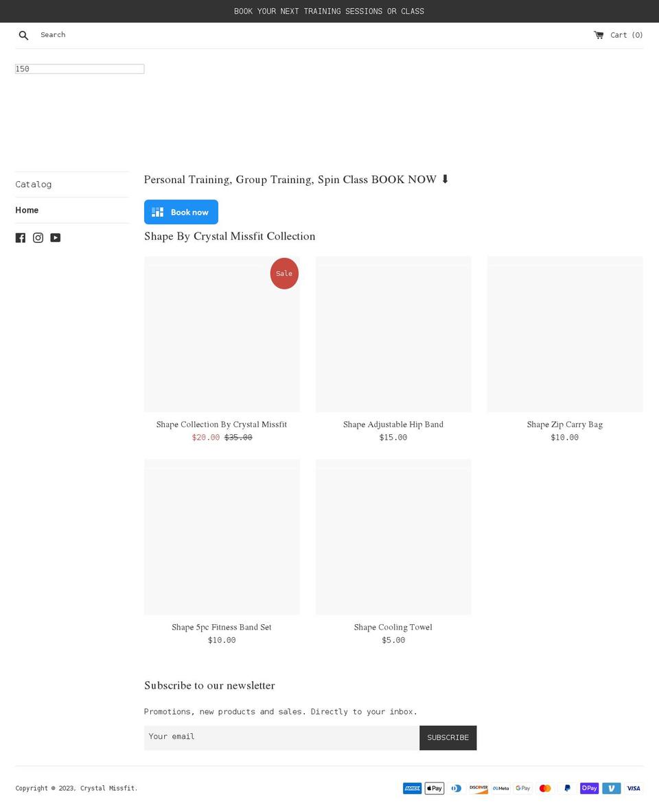 crystalmissfit.com shopify website screenshot