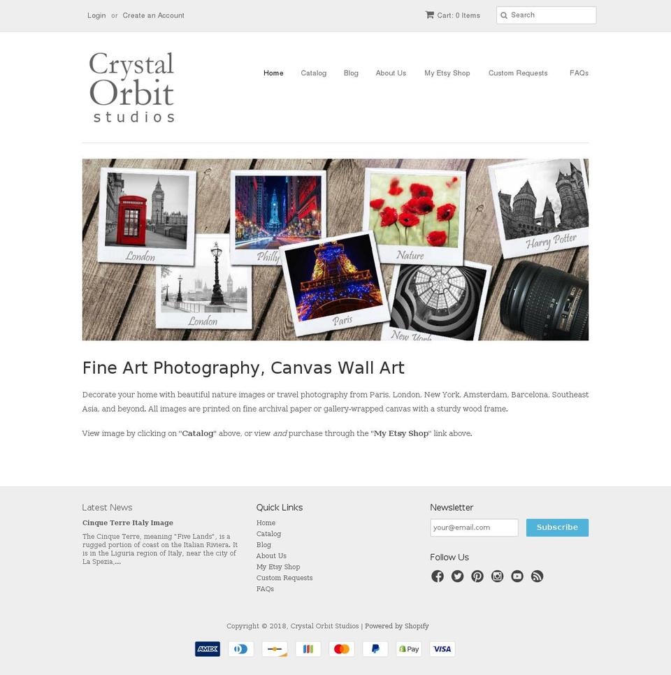 crystalorbitstudios.com shopify website screenshot