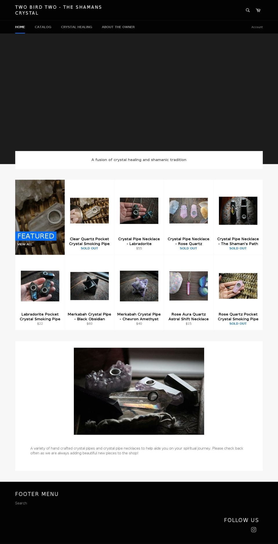 crystalpipenecklace.com — Shopify storefront screenshot