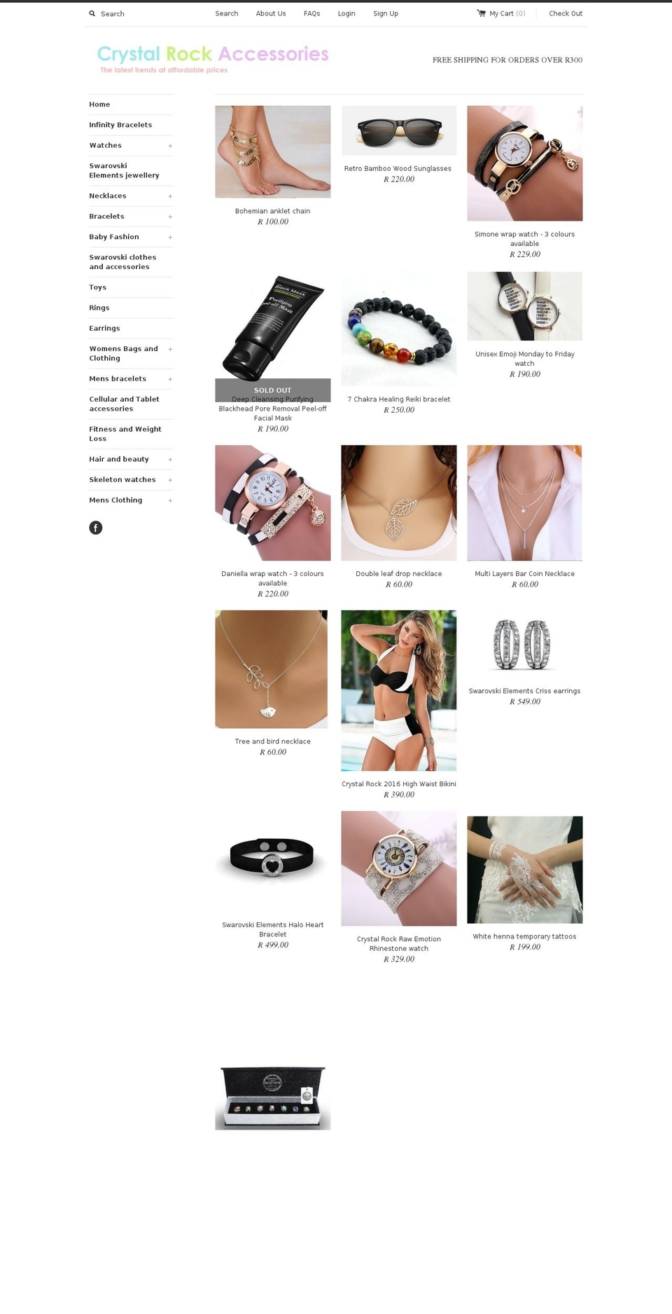 crystalrockaccessories.com shopify website screenshot