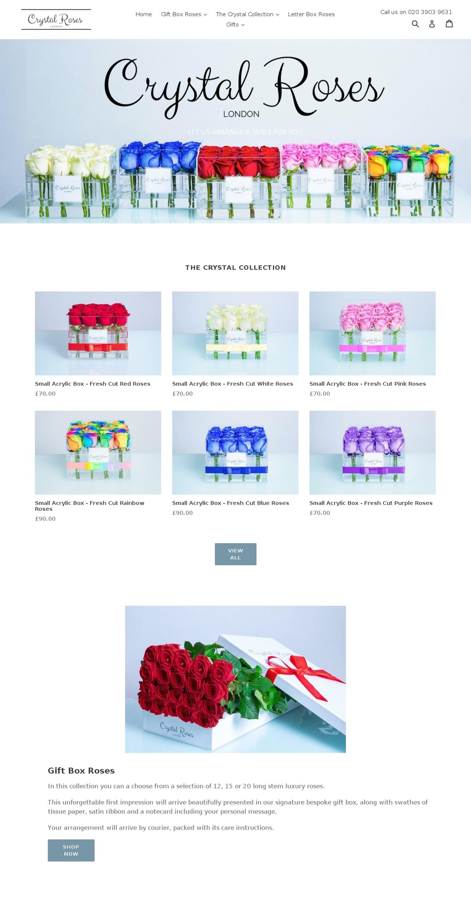 crystalroseslondon.com — Shopify storefront screenshot