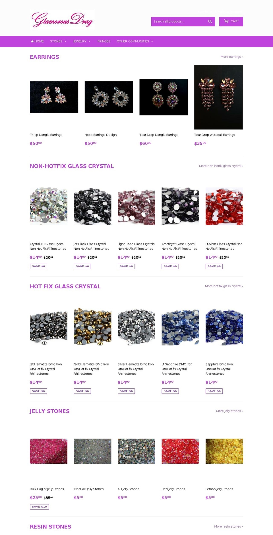 crystals4less.com shopify website screenshot