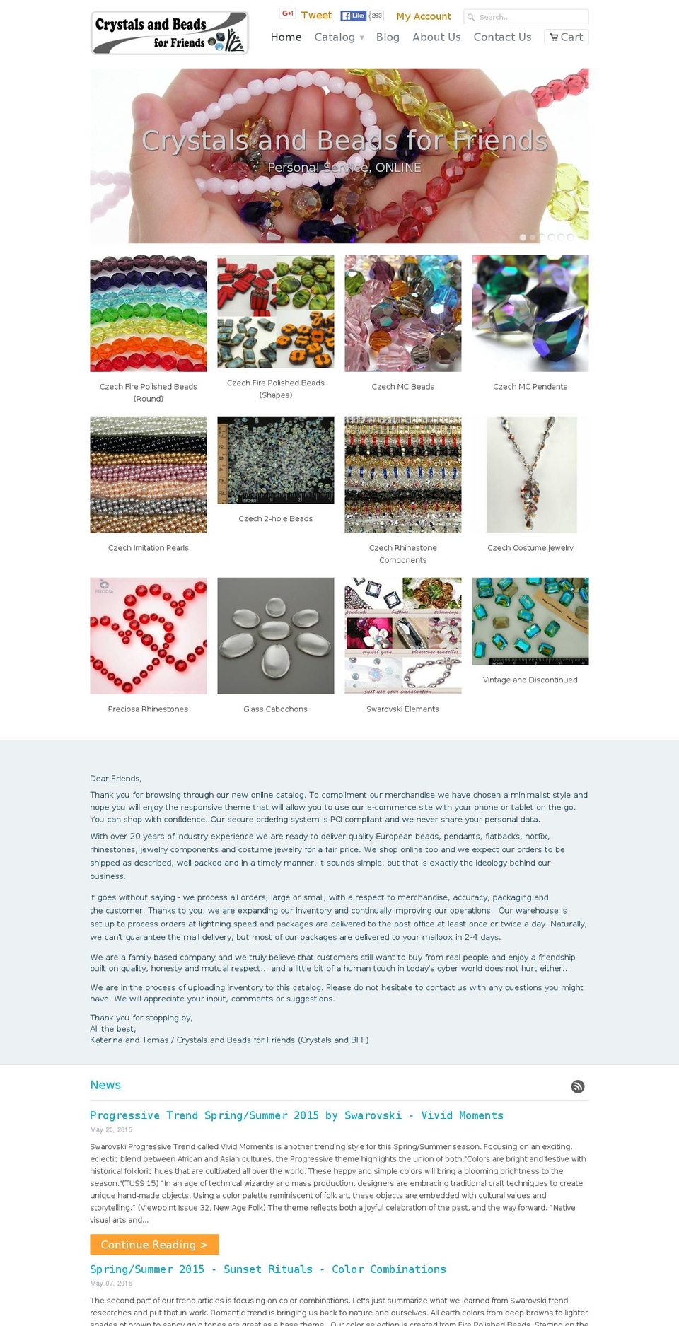 crystalsandbeadsforfriends.com shopify website screenshot