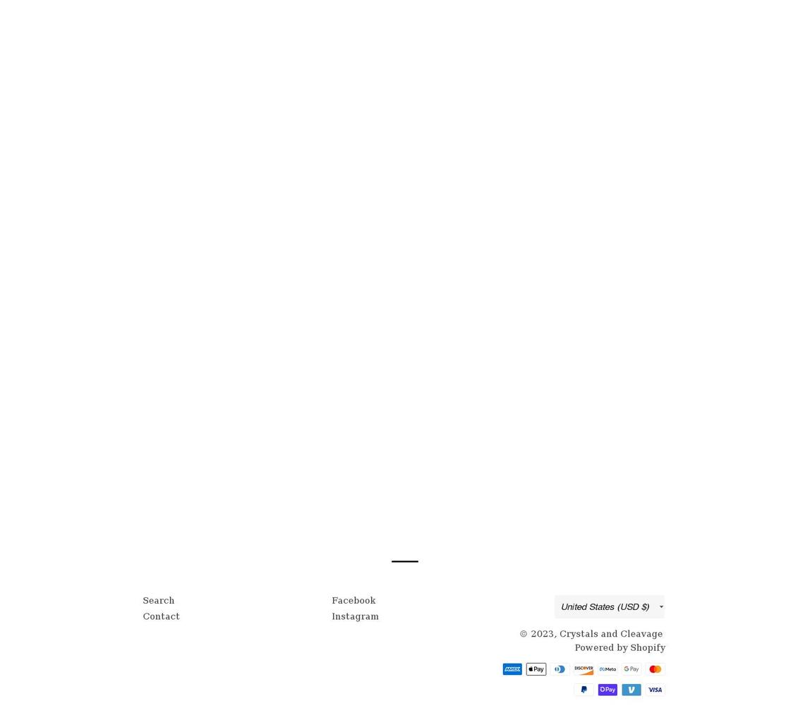 crystalsandcleavage.com shopify website screenshot