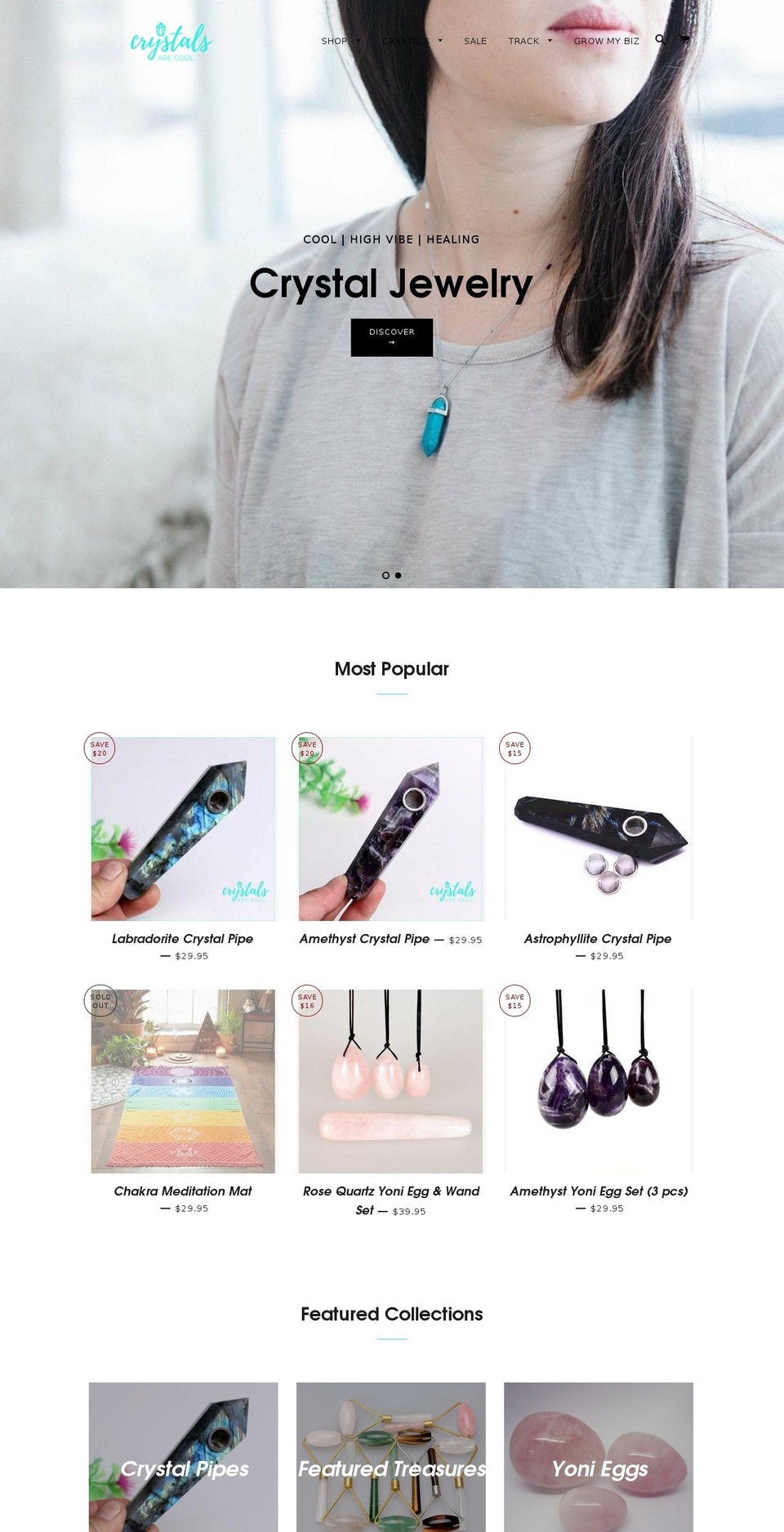 crystalsarecool.com — Shopify storefront screenshot