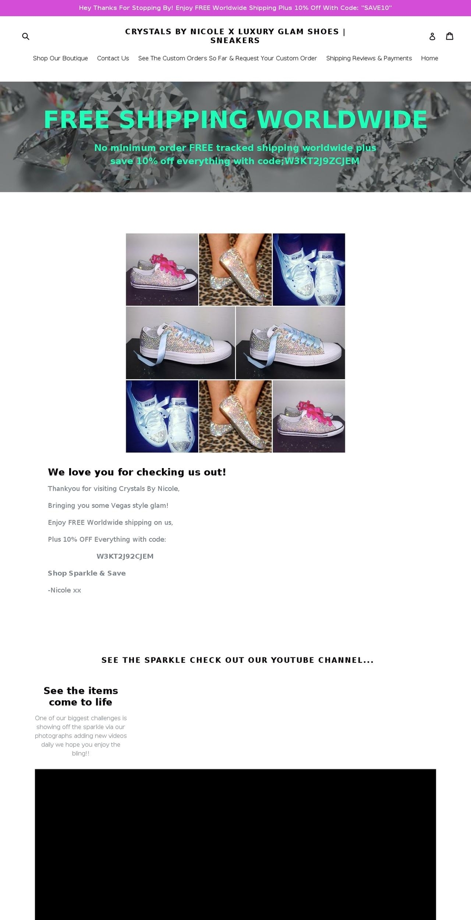 crystalsbynicole.com — Shopify storefront screenshot