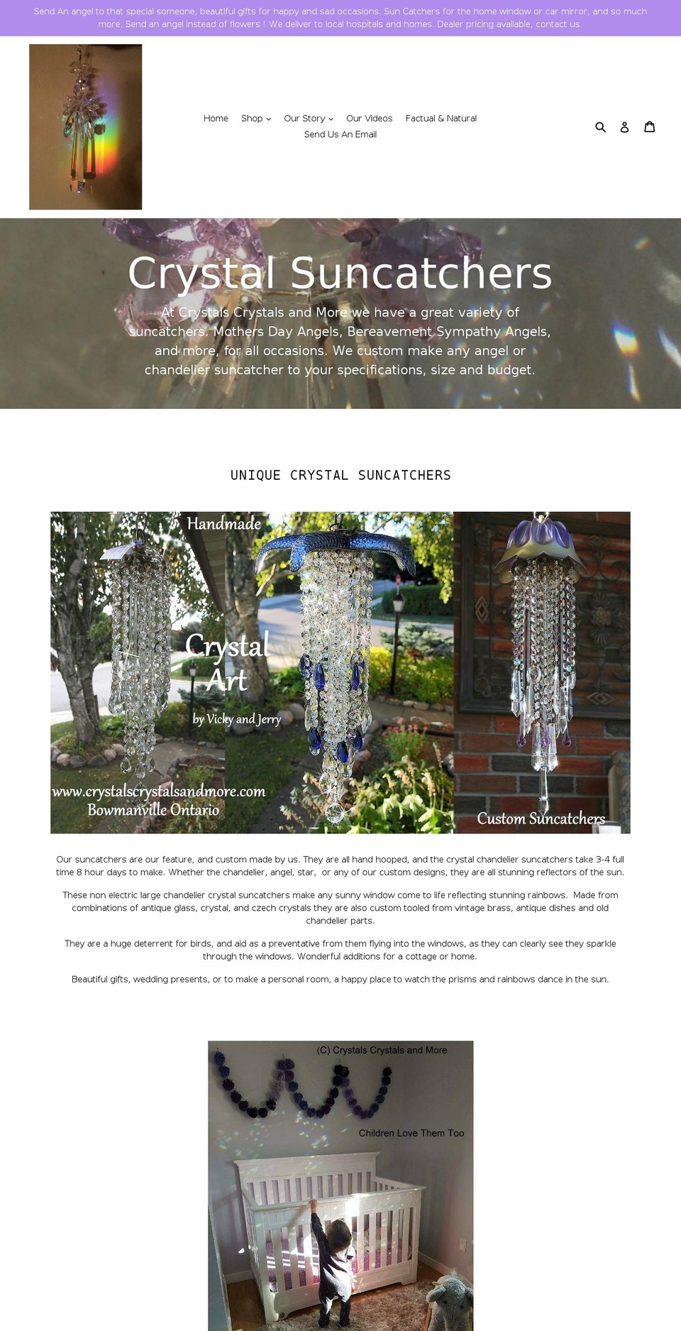 crystalscrystalsandmore.com shopify website screenshot