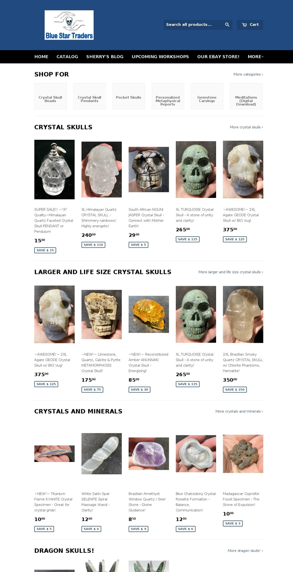 crystalskullvideo.com shopify website screenshot