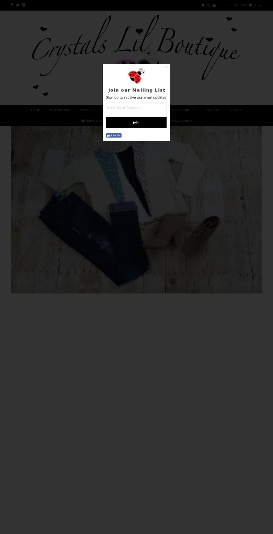 crystalslilboutique.com shopify website screenshot