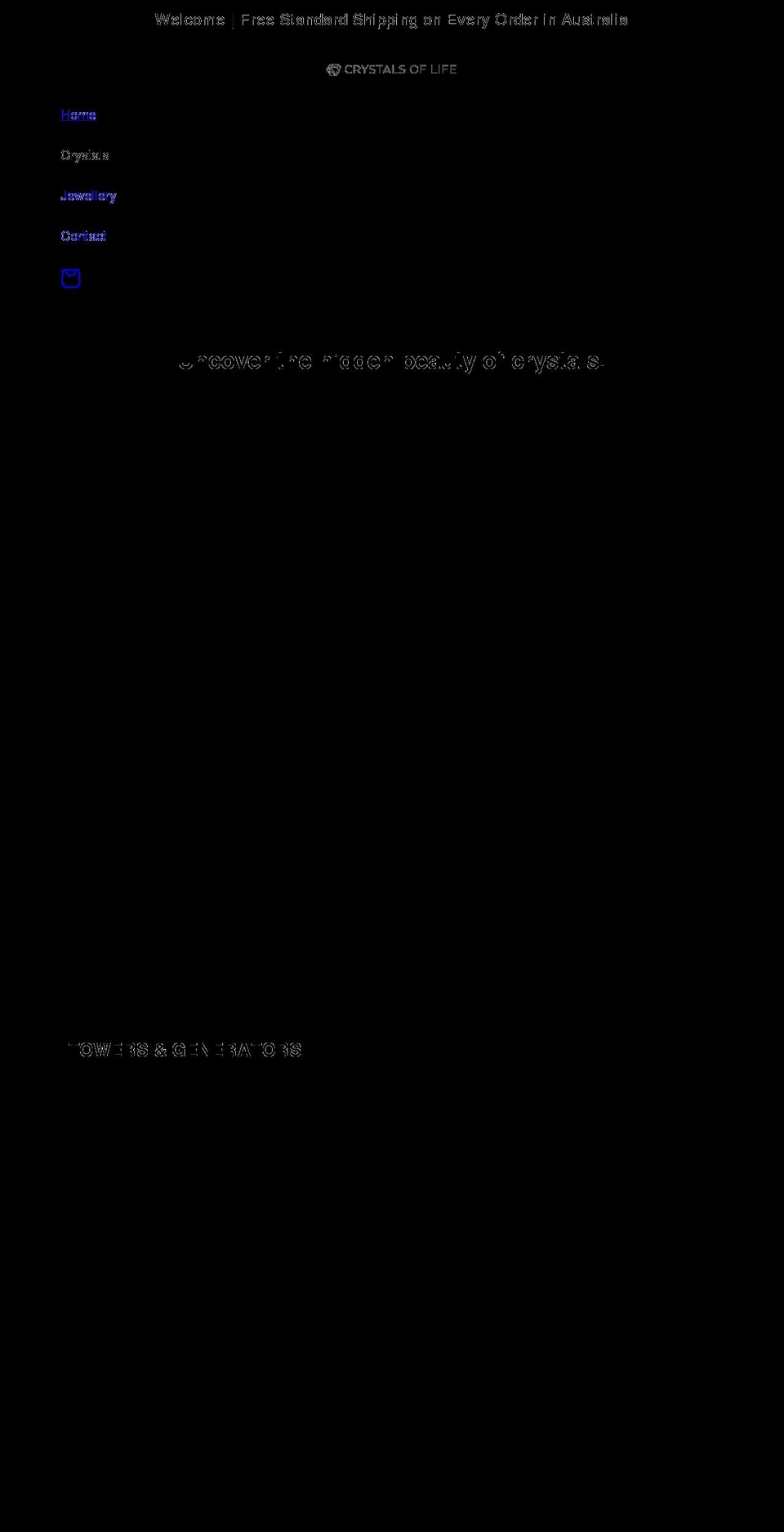 crystalsoflife.com shopify website screenshot