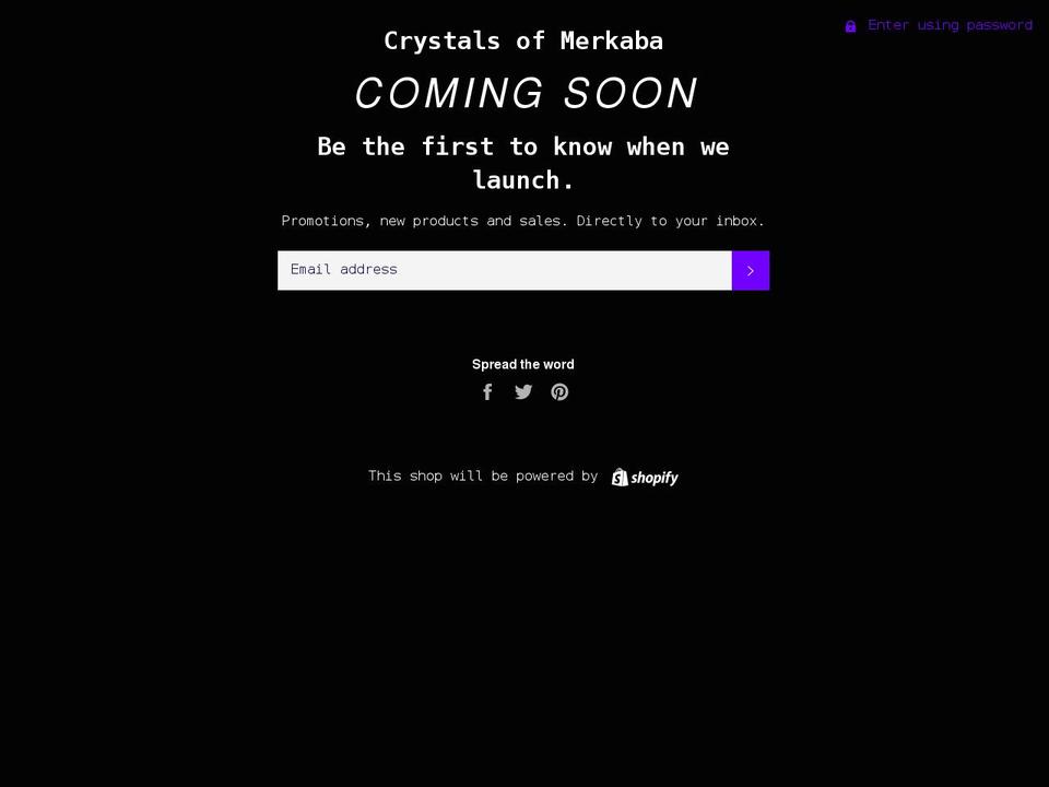 crystalsofmerkaba.com — Shopify storefront screenshot