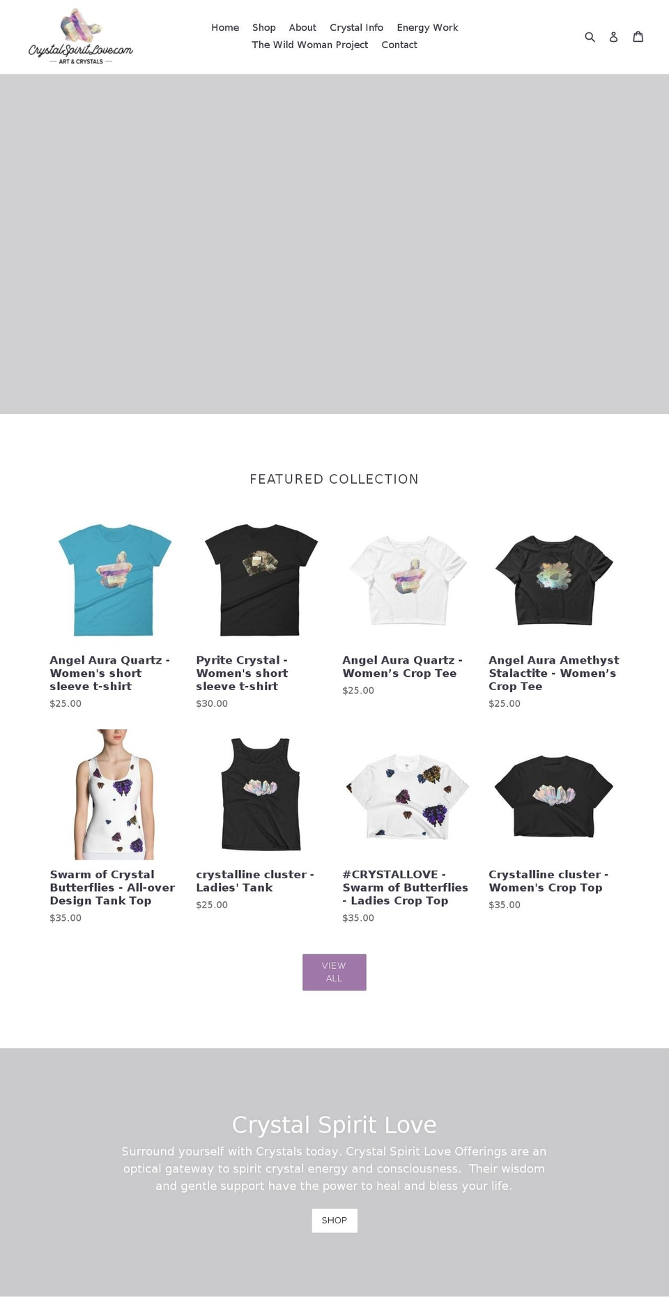 crystalspiritlove.com — Shopify storefront screenshot