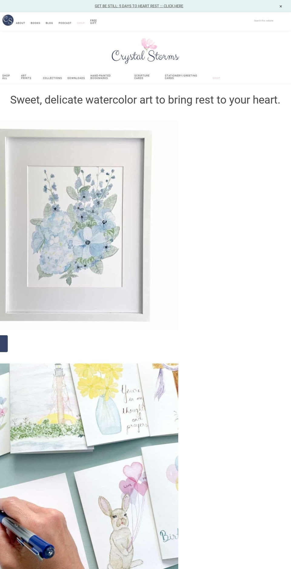 crystalstormsart.com shopify website screenshot