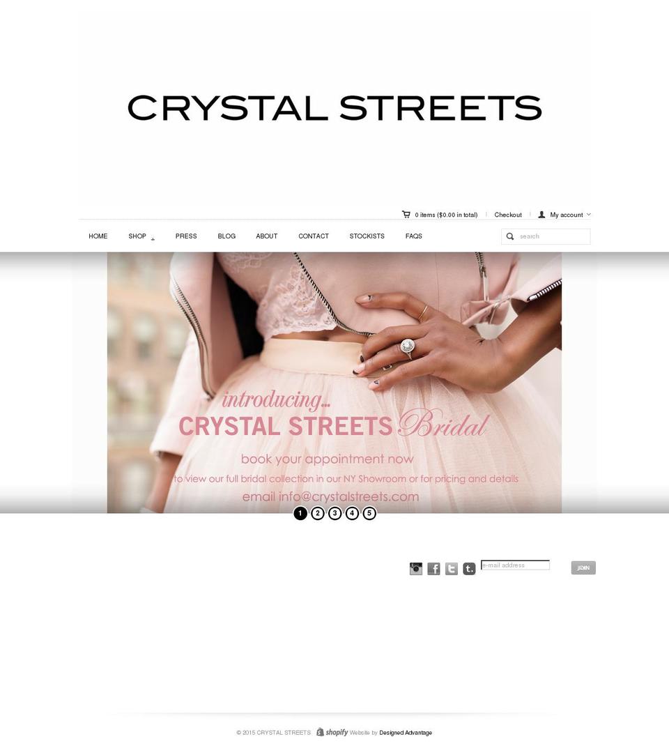 crystalstreets.com shopify website screenshot