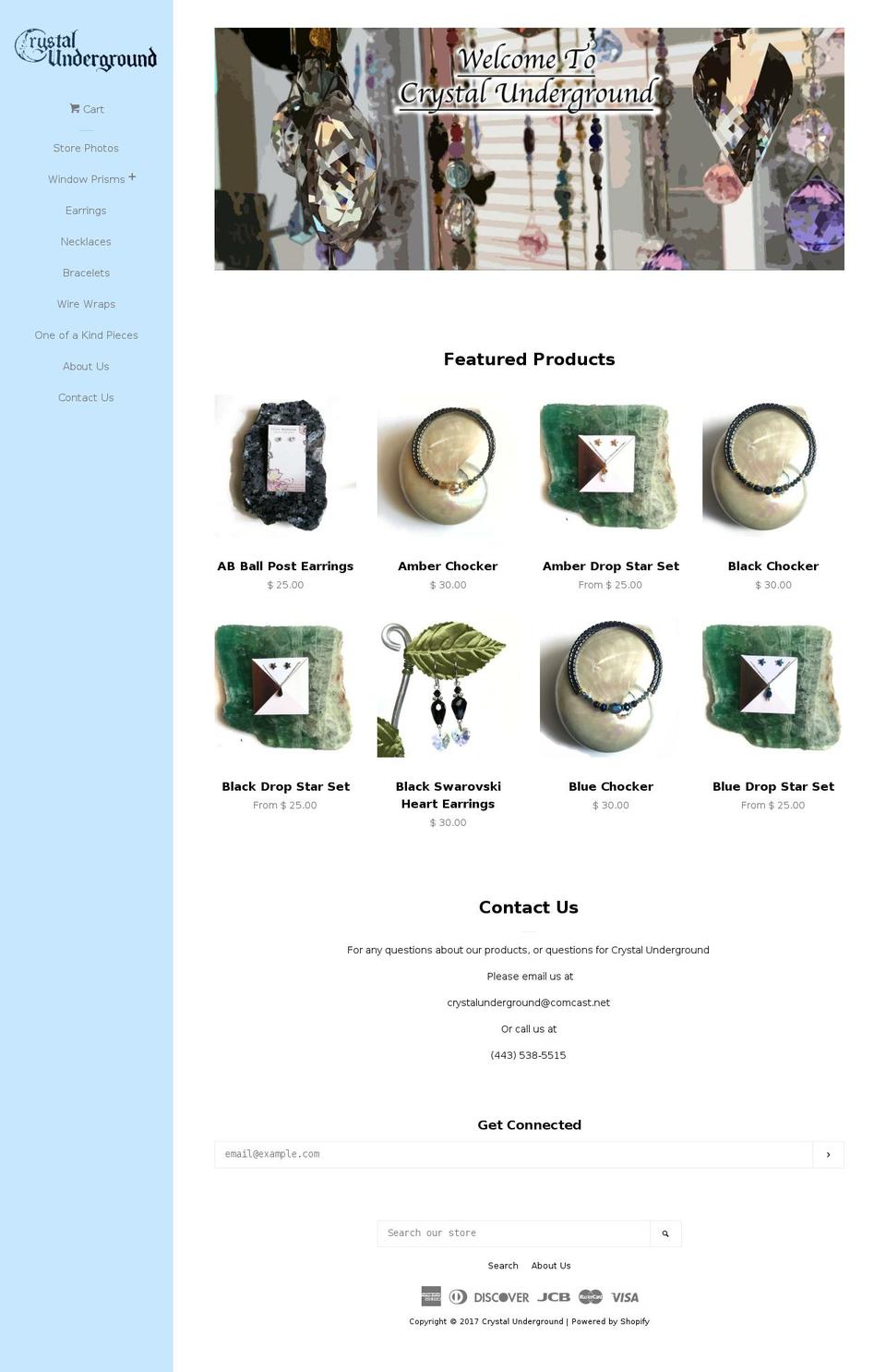 crystalunderground.com shopify website screenshot