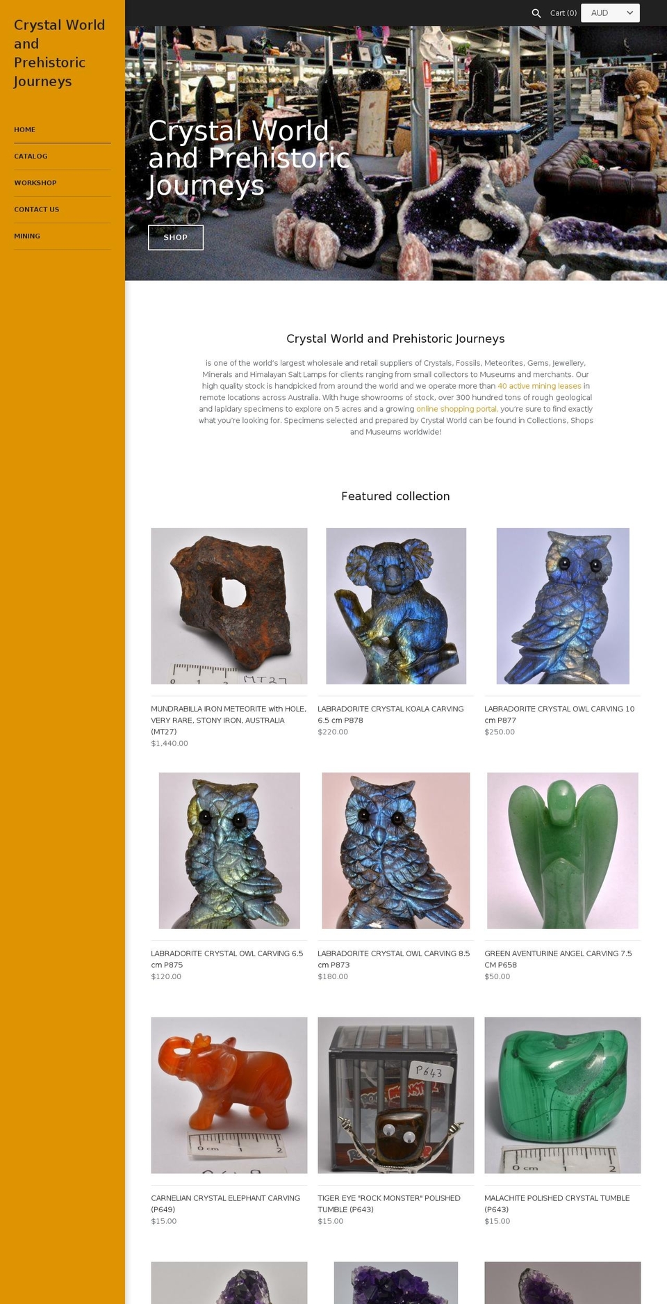 crystalworldsales.com — Shopify storefront screenshot