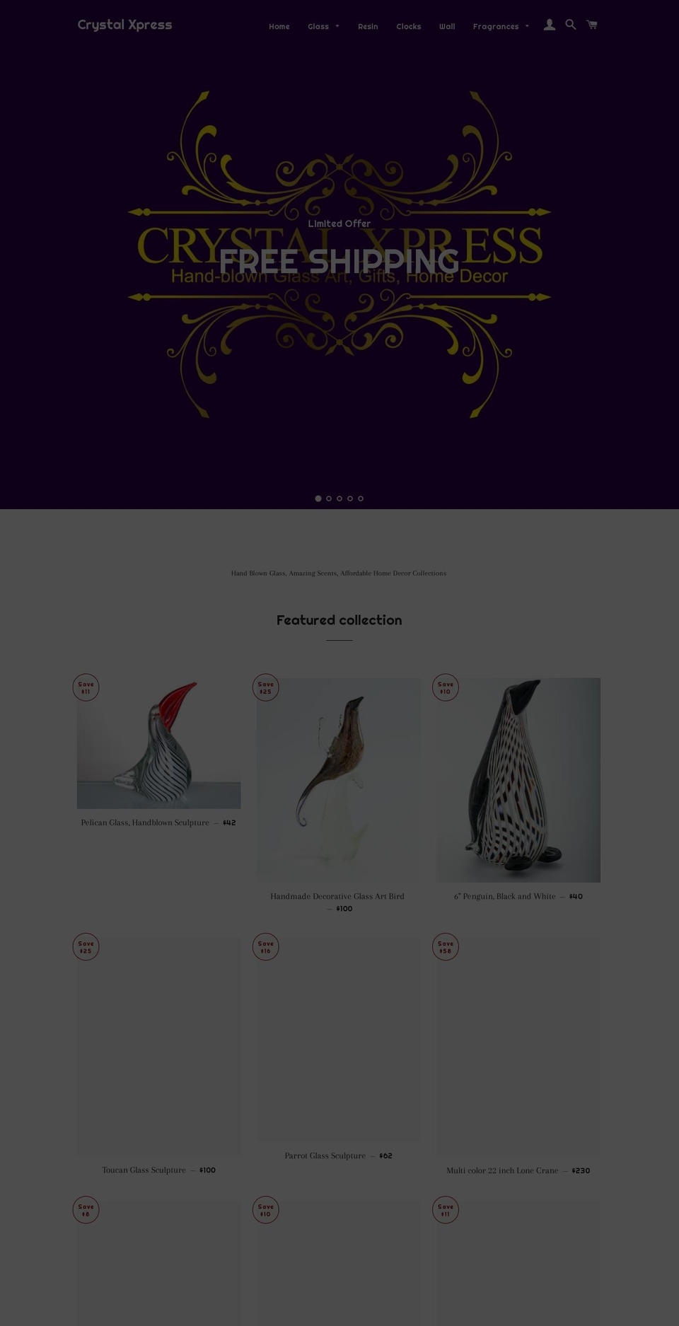 crystalxpress.com — Shopify storefront screenshot