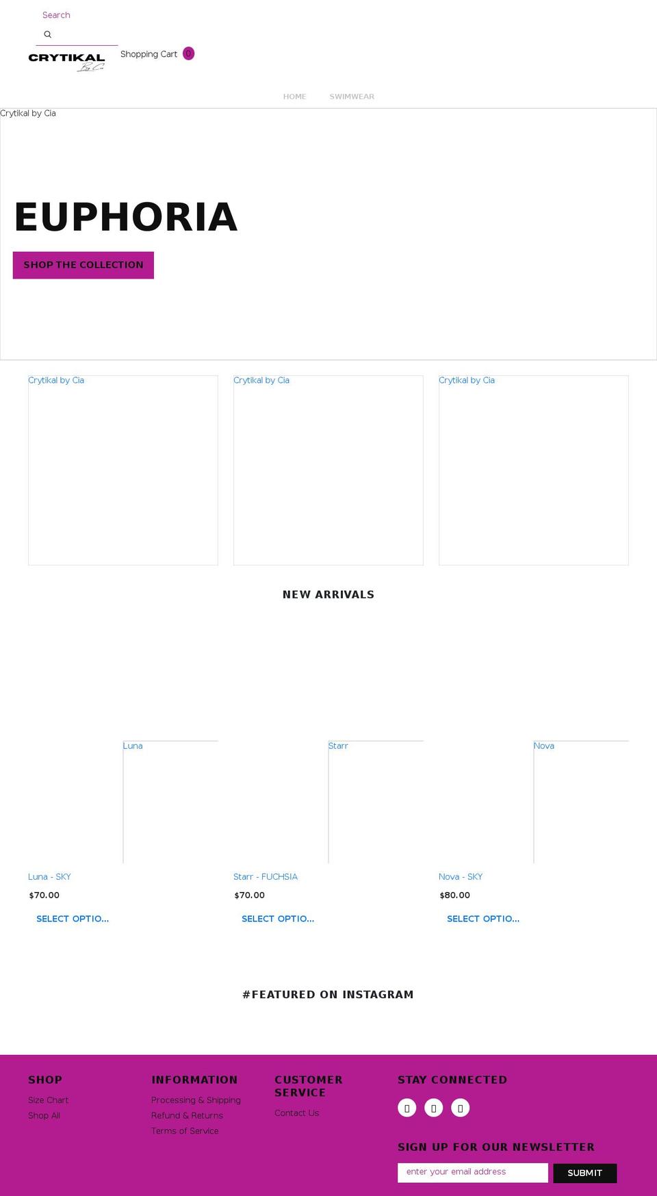 crytikalbycia.com shopify website screenshot