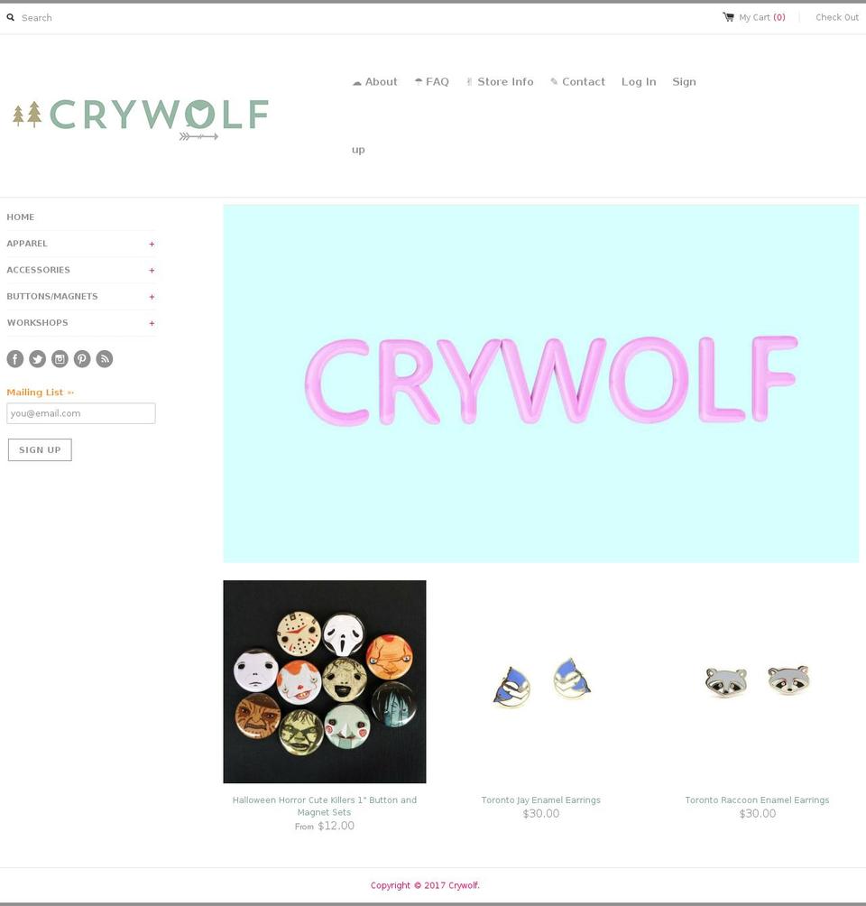 crywolfclothing.com shopify website screenshot