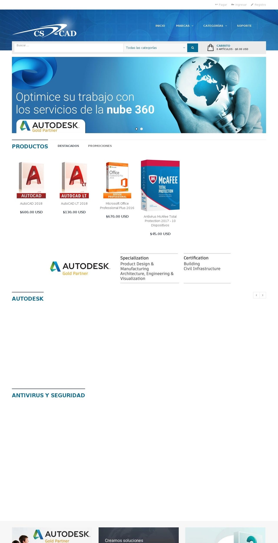 cs-cad.com — Shopify storefront screenshot