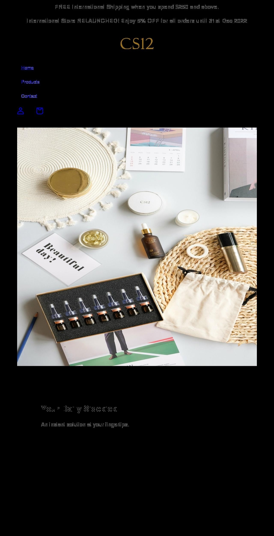 cs12skincare.com shopify website screenshot