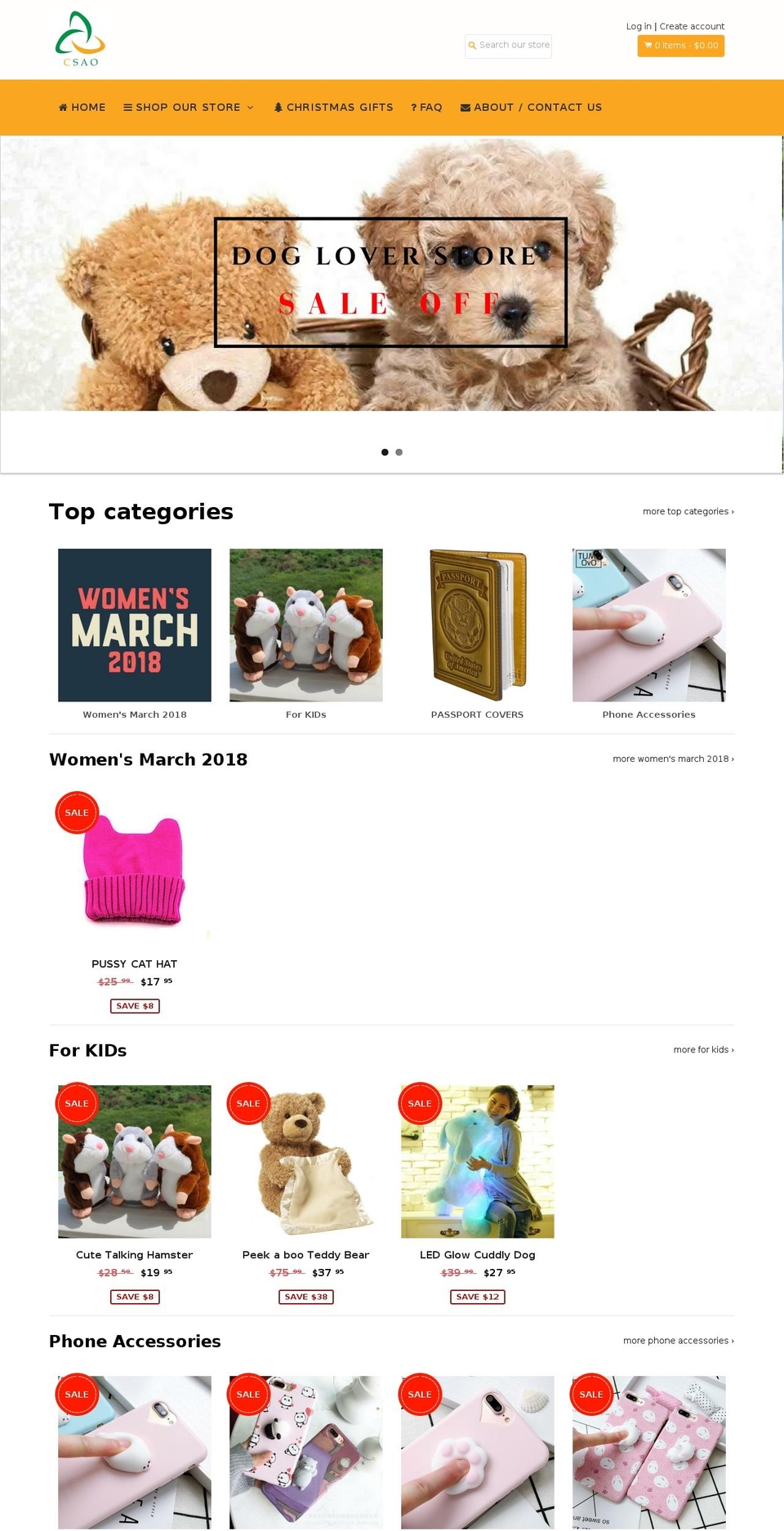 shopify-booster Shopify theme site example csaoshop.com