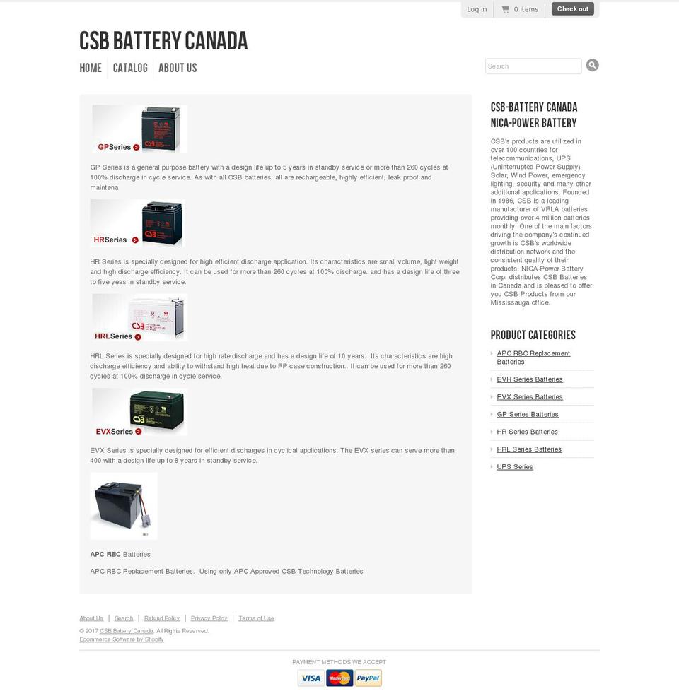 csb-battery.ca shopify website screenshot