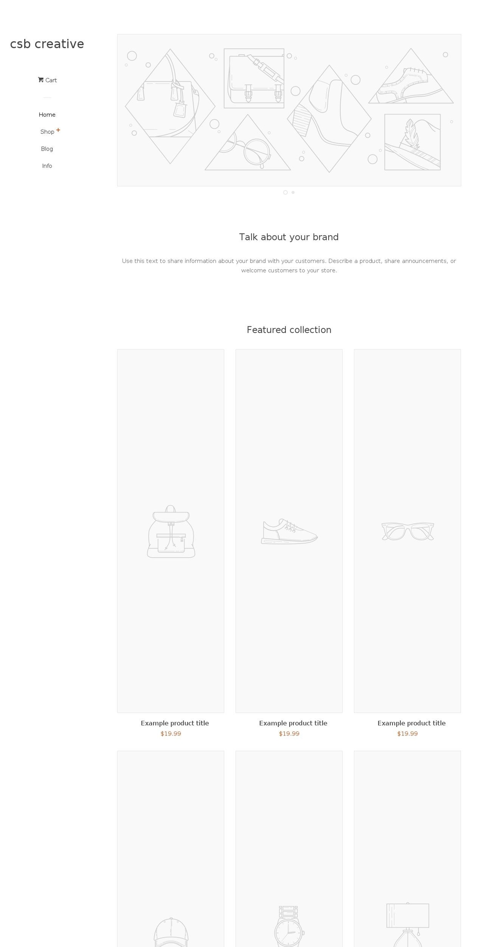 csbcreativedallas.com shopify website screenshot