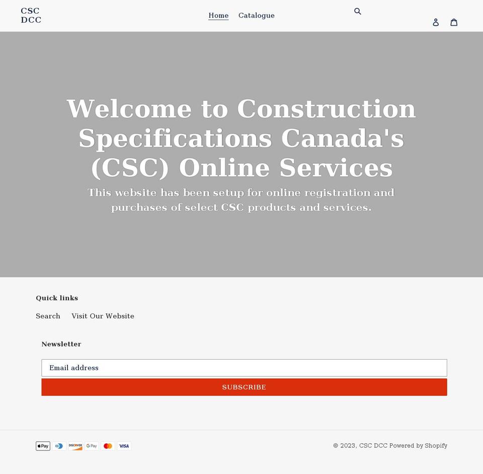 csc-dcc.myshopify.com shopify website screenshot