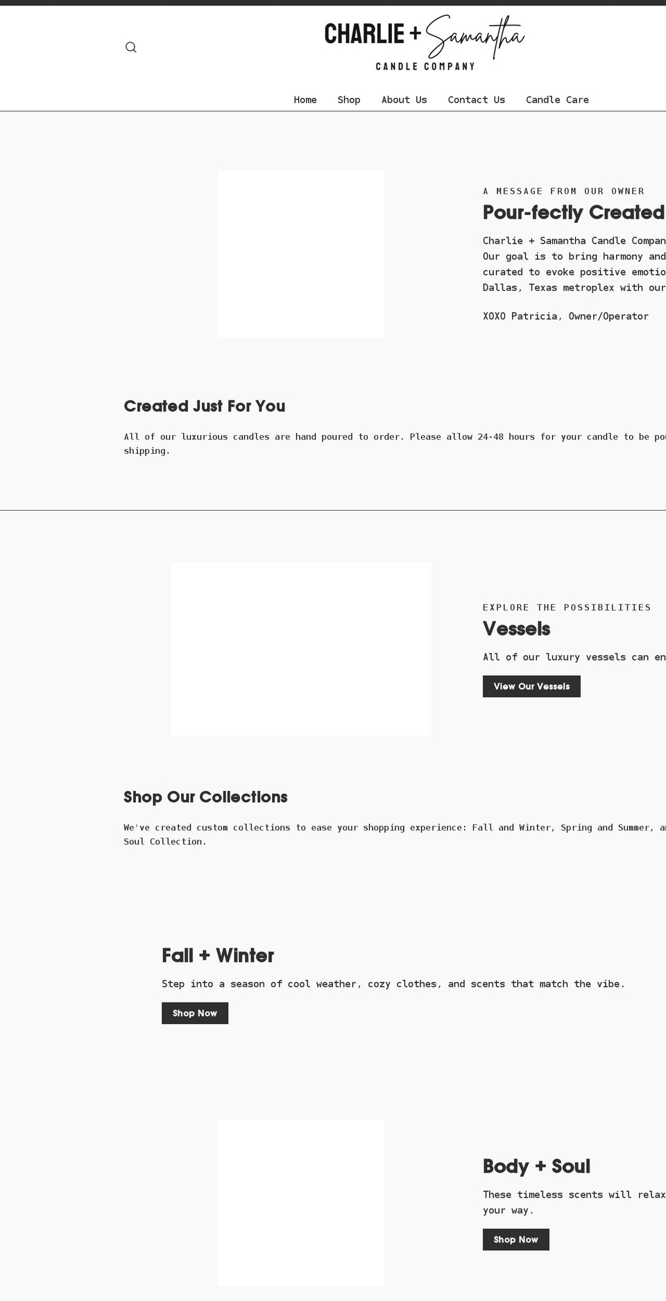 cscandleco.com shopify website screenshot