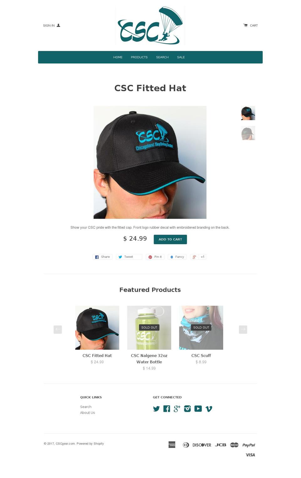 cscgear.com shopify website screenshot