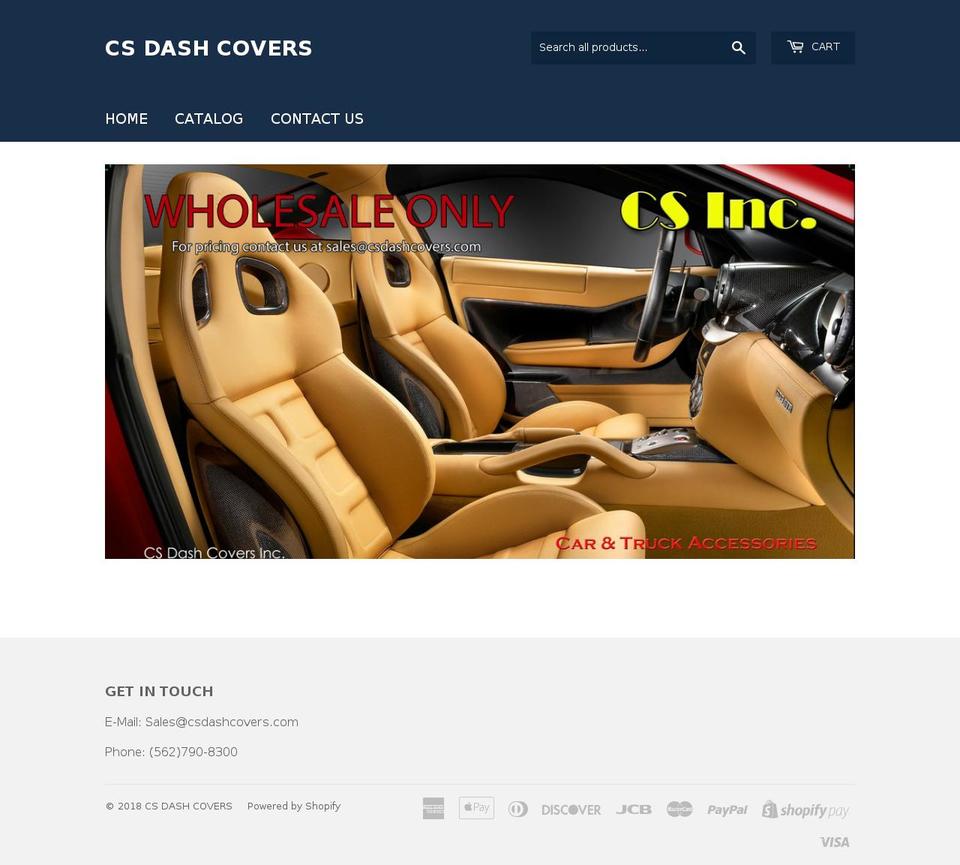 csdashcovers.com shopify website screenshot