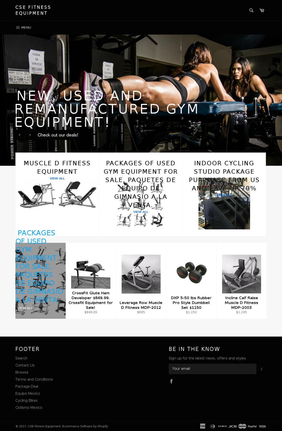 csefitnessequipment.com shopify website screenshot