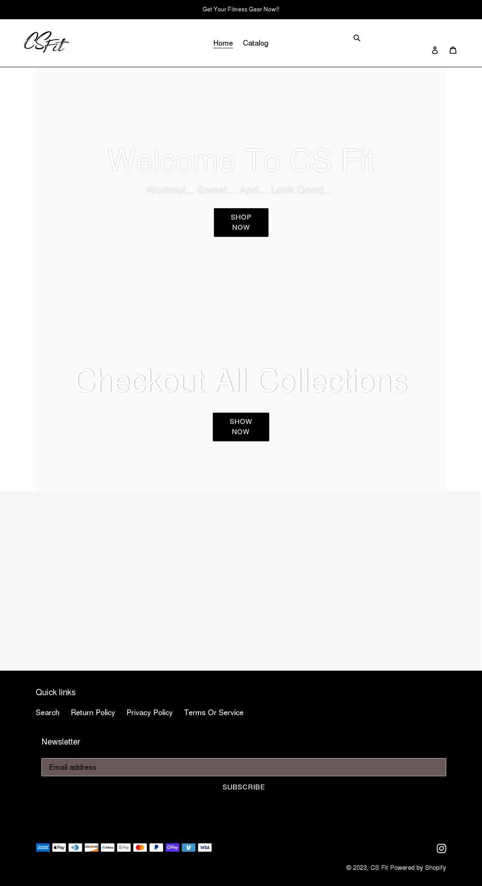 csfitnessapparel.com shopify website screenshot