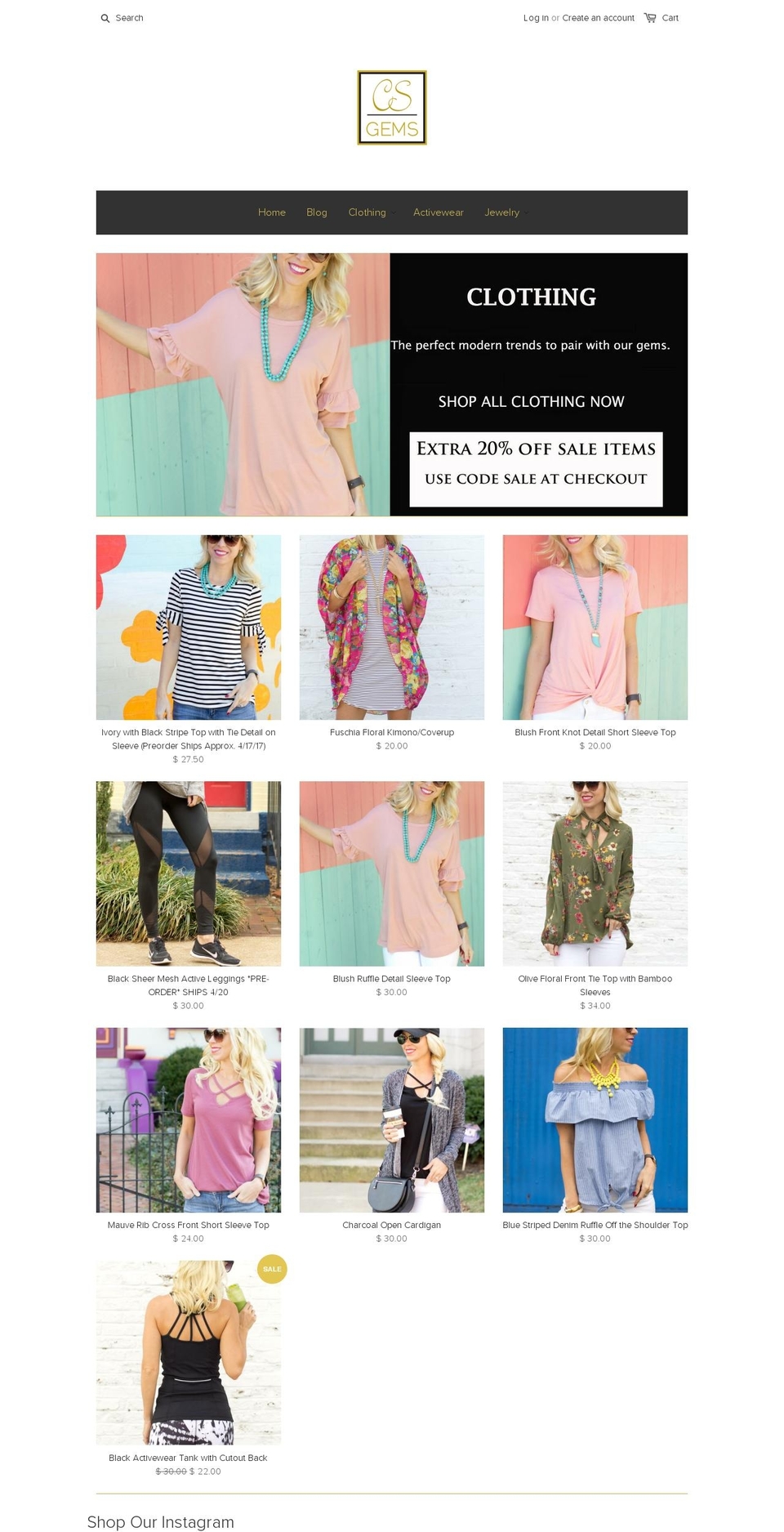 csgemsjewelry.com shopify website screenshot