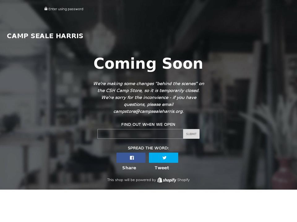 cshstore.org shopify website screenshot
