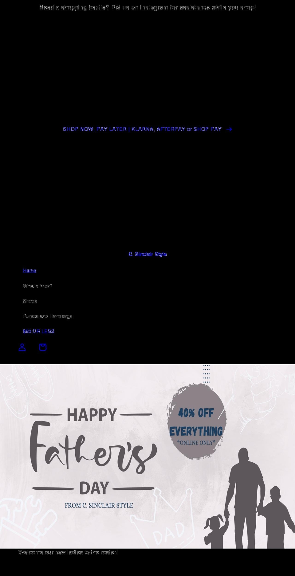 csinclairstyle.com shopify website screenshot