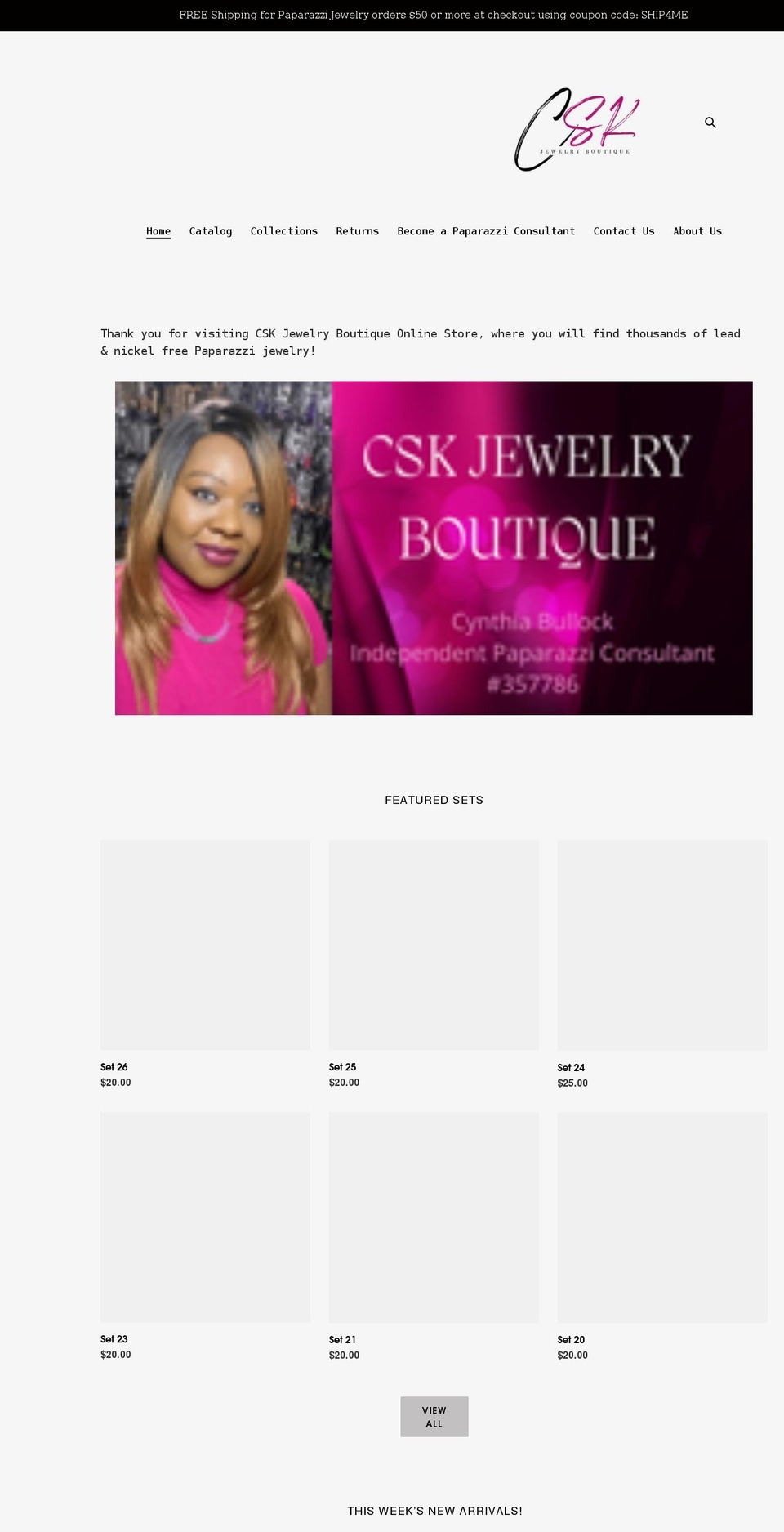 cskjewelryboutique2.com shopify website screenshot