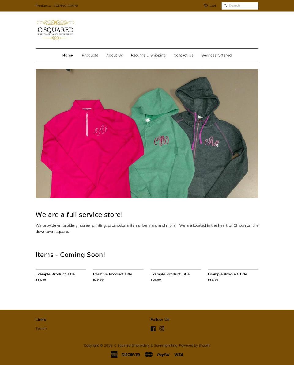 csquaredclinton.com shopify website screenshot