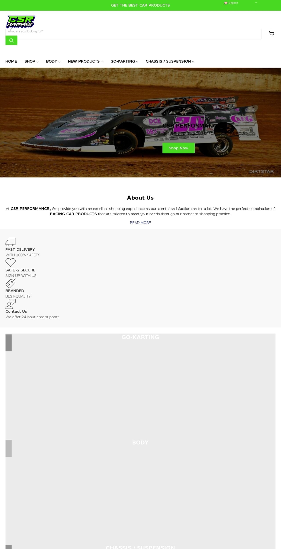 csrperformanceparts.com shopify website screenshot