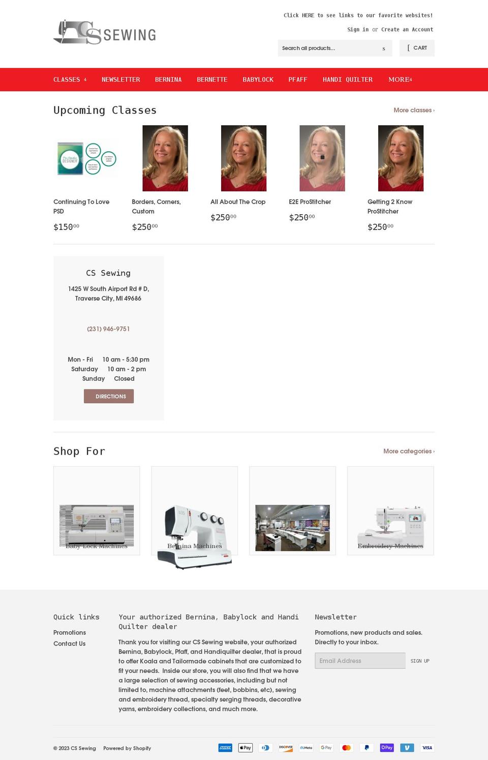 cssewing.com shopify website screenshot