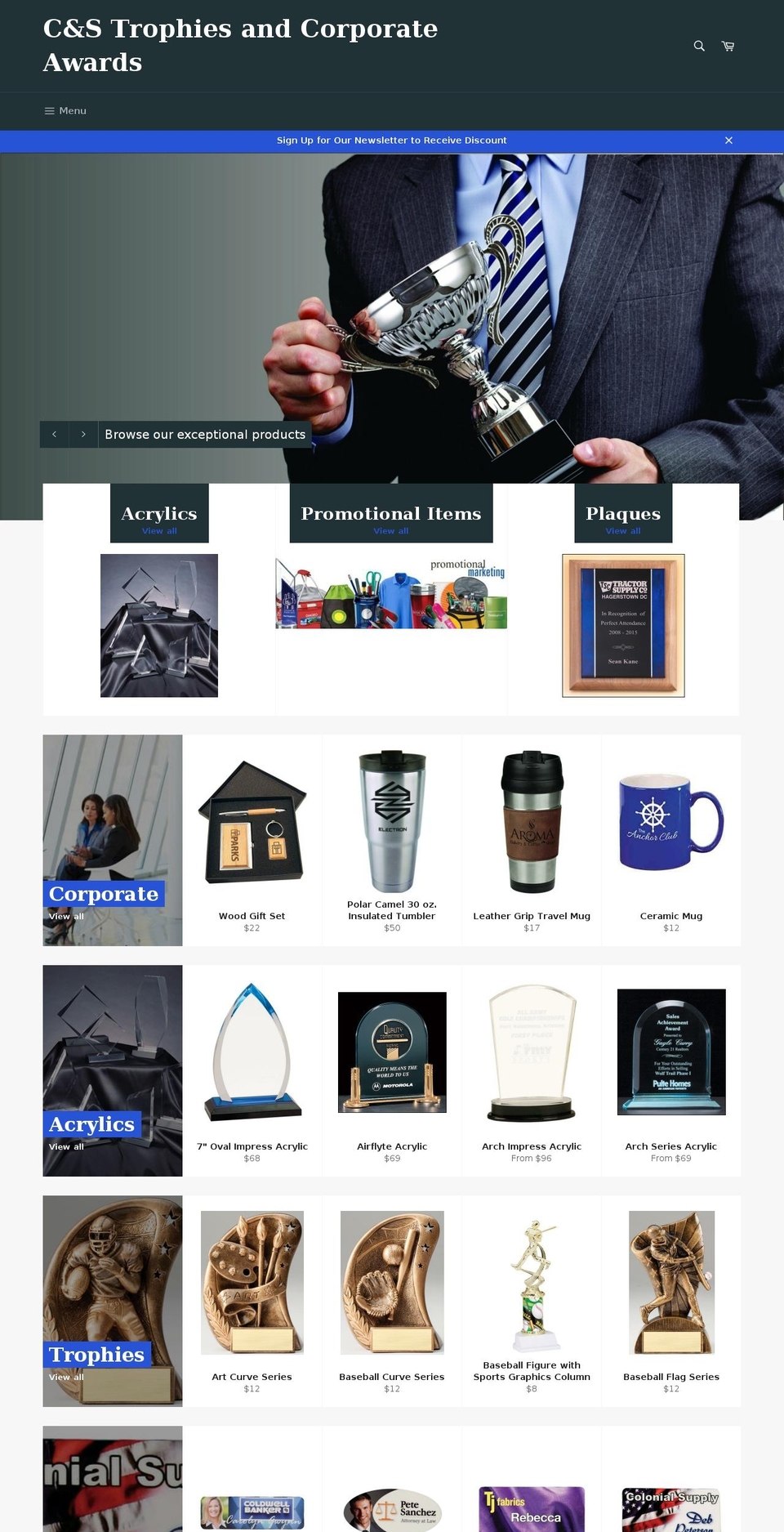 cstrophiesrome.com — Shopify storefront screenshot