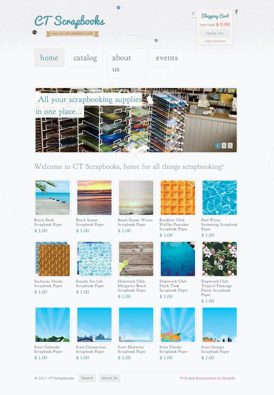 ct-scrapbooks.com shopify website screenshot