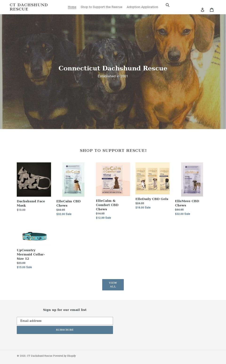 ctdachshundrescue.com shopify website screenshot
