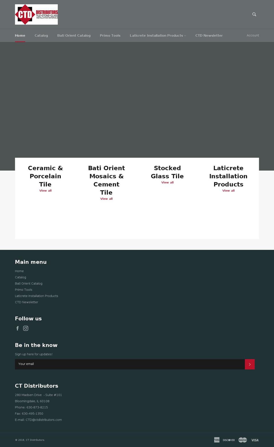 ctdistributors.com — Shopify storefront screenshot
