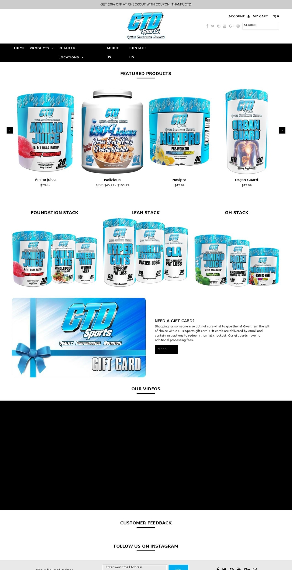 ctdsport.com — Shopify storefront screenshot